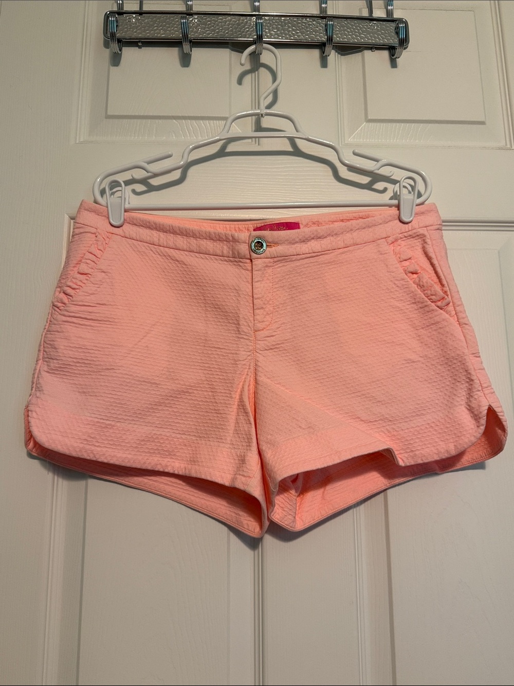 Lilly Pulitzer Peach Pink High-Rise Textured Women’s Shorts